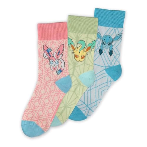Regalo perfecto de Pokémon Eevee Evolution para mujer con calcetines multicolor encantadores
