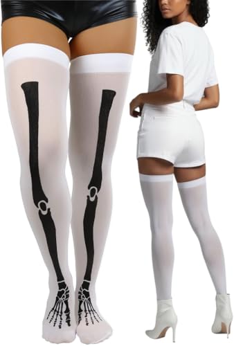 Image of ToBeInStyle Women's Scary Skeleton Leg Bones Halloween Hosiery Tights & Thigh High Stockings