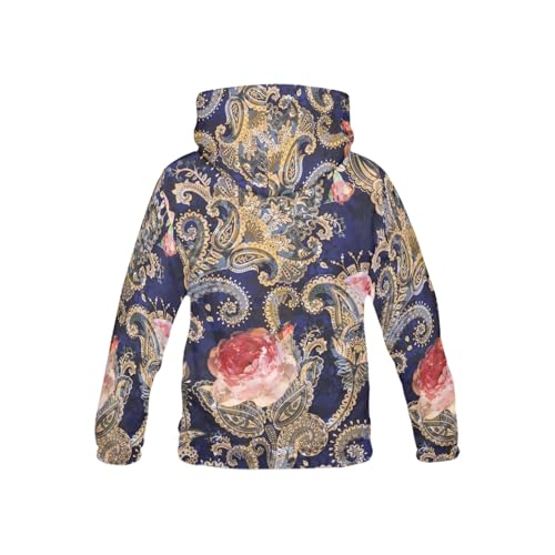 Paisley Flowers Long-sleeve All Over Print Athletic Hoodies Pullover Sweatshirt2