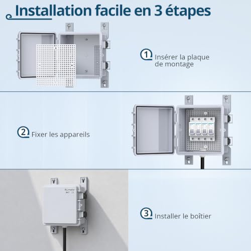 ALLmeter Boîte de jonction étanche IP67 en ABS 150x150x90 mm – vue 5