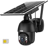 Enster 3g/4g Telecamera Con Sim，Telecamere Senza Fili Da Esterno, Telecamera Pannello Solare Con Visione Notturna 1080p, Audio Bidirezionale, Rilevamento Pir, Archiviazione Sd e Cloud, Ip66