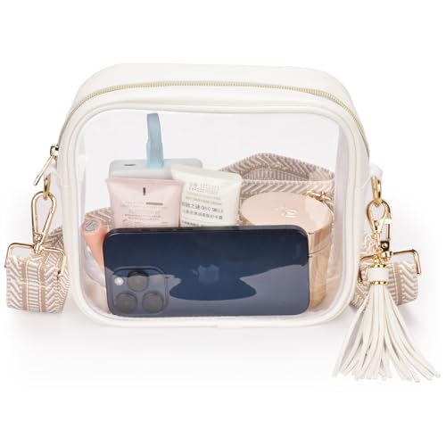 Image of Clear Crossbody Bag Stadium Approved Clear Purse - Transparent Messenger Bag with Front Pocket
