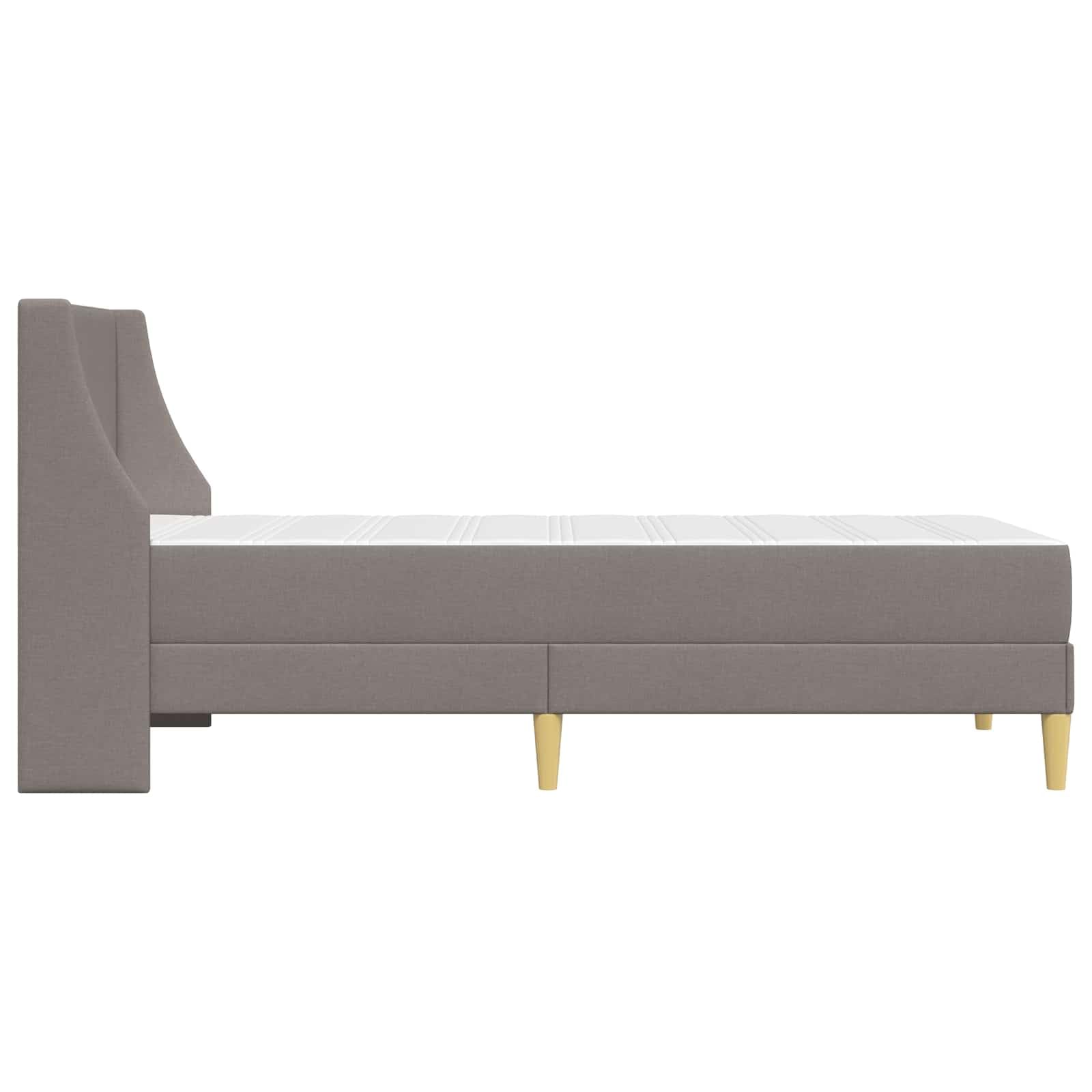 Rama łóżka z materacem taupe, 80 x 200 cm, poliester, rdzeń ze sprężyn kieszeniowych z zimną pianką, oddychający, ergonomiczny, z praktyczną przestrzenią do przechowywania, stelaż