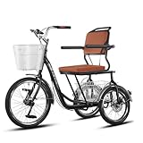 High Carbon Steel Frame and 100KG Load: The tricycle frame is made of high carbon steel, which is strong, durable, wear-resistant, and not easily deformed, ensuring a long service life.With its stable triangular structure, the tricycle is not easily ...