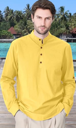 Image of Zombom Cotton Polyester Blend Solid Casual Regular Fit Mandarin /Chinese Collor Short Kurta Shirt for Men
