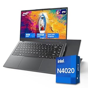 Win 11 Pro 8GB LPDDR4 RAM 512GB SATA SSD, Intel Celeron N4020, Gigabit LAN, 4K HDMI, WI-FI5, Bluetooth5.0, 14 pulgadas FHD IPS computadora delgada para el hogar de estudiantes