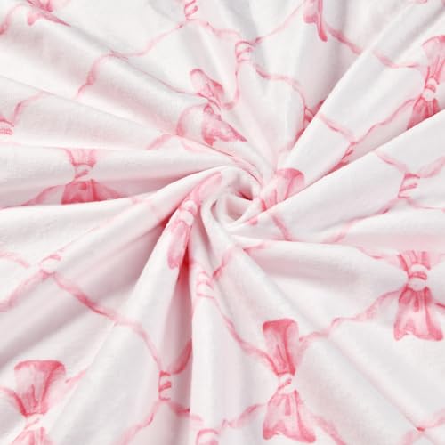 Image of Baby Blanket, Soft Minky Warm Blanket for Boy or Girl, Receiving Blanket with Double Layer Dotted Backing for Newborns Nursery Stroller Toddlers Crib Bedding (30 x 40 Inch) Sunflower (Pink Bow)