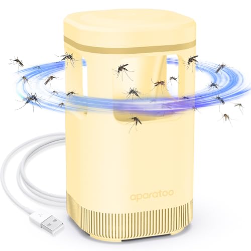 Lámpara Antimosquitos Eléctrico, Mata Insectos USB Anti Mosquitos Killer, Portátil Lampara Mosquitos Interior Exterior Eliminador de Insectos Moscas para Doméstico, Dormitorio,Cámping,Jardín (Beige)
