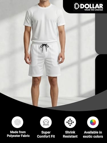 Image of Dollar Men Co-Ord Set | Polyester Shorts + T-Shirt | Regular Fit, Quick Dry & Breathable | Gym, Casual & Sportswear | Pack of 1