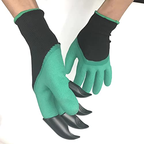 Yxuan Garden Elf Gloves With Claws，Waterproof And Breathable Garden Gloves， All In One Gardening Tool, For Digging, Planting, Protect Nails And Fingers, Best Gardening Gifts For Women And Men (Green) #TOP6