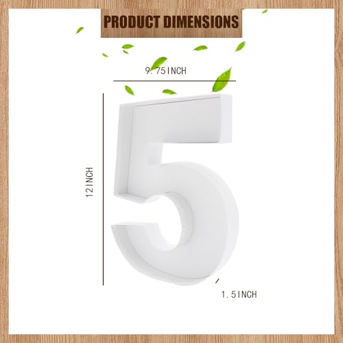 Image of 12 inch Fillable Number Paper Mache Cardboard Cutouts Sweet Charcuterie Board Tray Box (White, 5 Shaped)