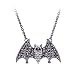 Topdo 1 pcs Gótico Gargantilla Collares para Fiesta, Disfraz de Halloween, murciélago Colgante Collares,Aleación Negro(6.5 * 3.5cm)