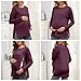 Women's Nursing Shirts Long Sleeve with Hidden Zipper Oversized Breastfeeding Tops Side Split Maternity Blouse Wine Red