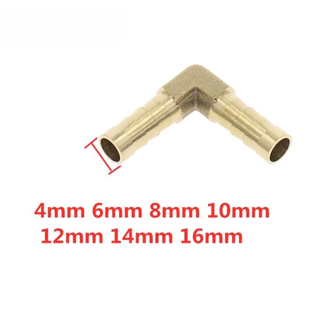 Acoplamiento de manguera de latón, codo reductor igual, púas de 4 mm a 16 mm de diámetro interior, adaptador de acoplamiento de cobre con púas, 19 mm