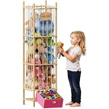Brelley Stuffed Animal Storage Zoo Wood Toy Storage Organizer with Drawer, Large Toy Chest Stuffed animal holder for Kids Nursery Playroom Bedroom