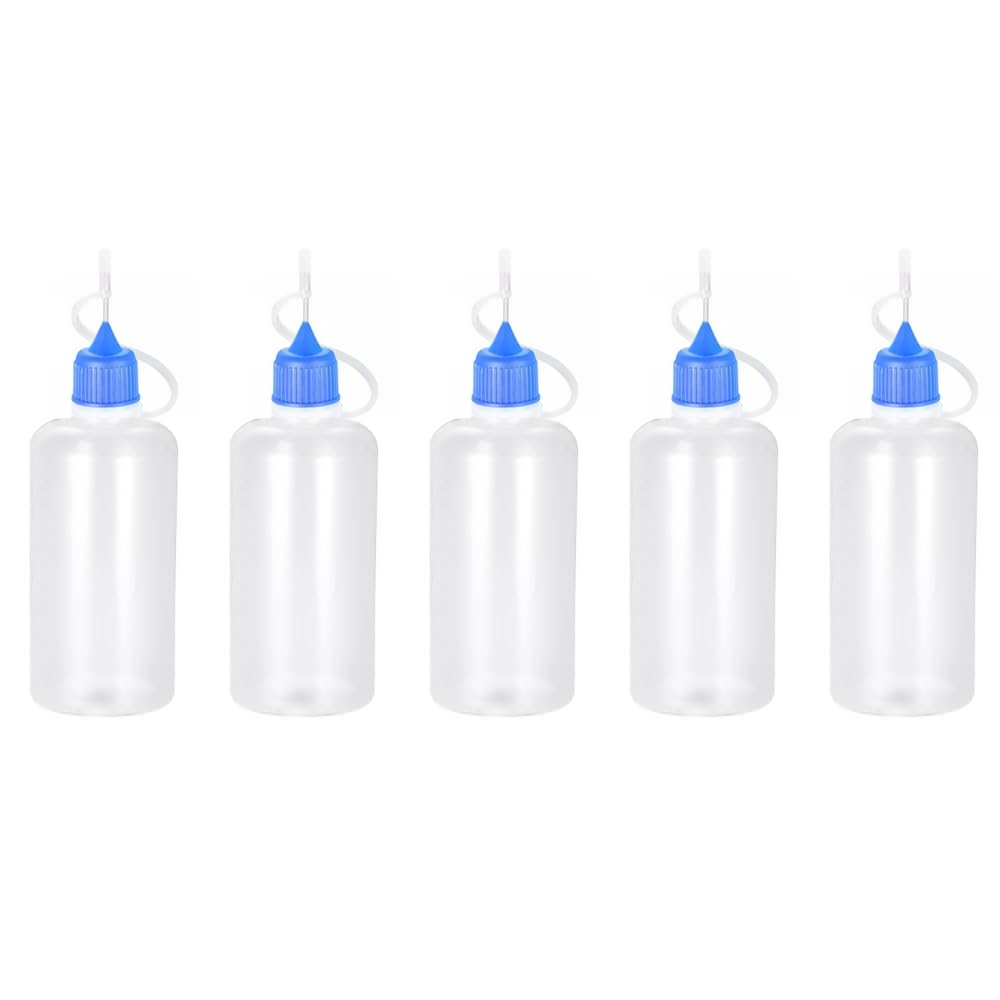 Wizard Vapes Blue 5 X Empty Plastic Squeezable Liquid Dropper Filling Bottles E-Juice Quiling Oil Needle Tip Ldpe (, 50Ml)