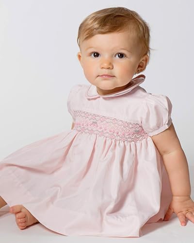 Girls Elegant Taffeta Pink Short Sleeve Dress2