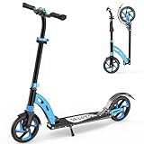 Roller Kinder 6 7 8 9 10+Jahre,Aluminium Scooter,Cityroller Doppeltes Federungssystem,Höhenverstellbar&Klappbar Tretroller,Kickscooter bis100kg Belastbar für Kinder/Jugendliche & Erwachsene