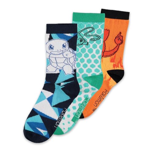 DIFUZED Socks Brand Model Pack 3 Pokemon Socks 39/42, Multicoloured, 39-42