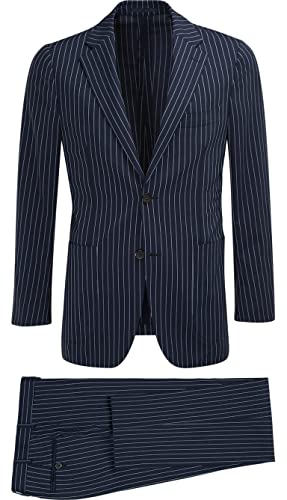 Costume à rayures deux pièces hommes veste deux boutons pour cérémonie chic