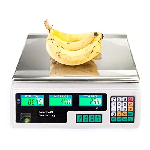 SANFAG Balance Numérique en Acier Inoxydable pour Fruits Et Légumes, Calcul des Prix Pesage de...