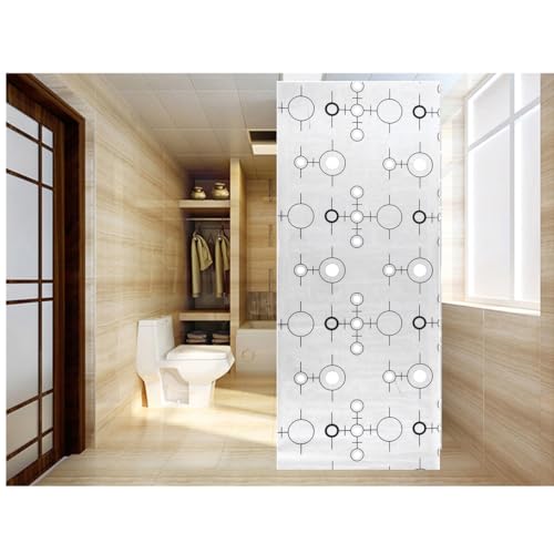 Película adhesiva para ventana con patrón de círculos blanco y negro miniatura 3