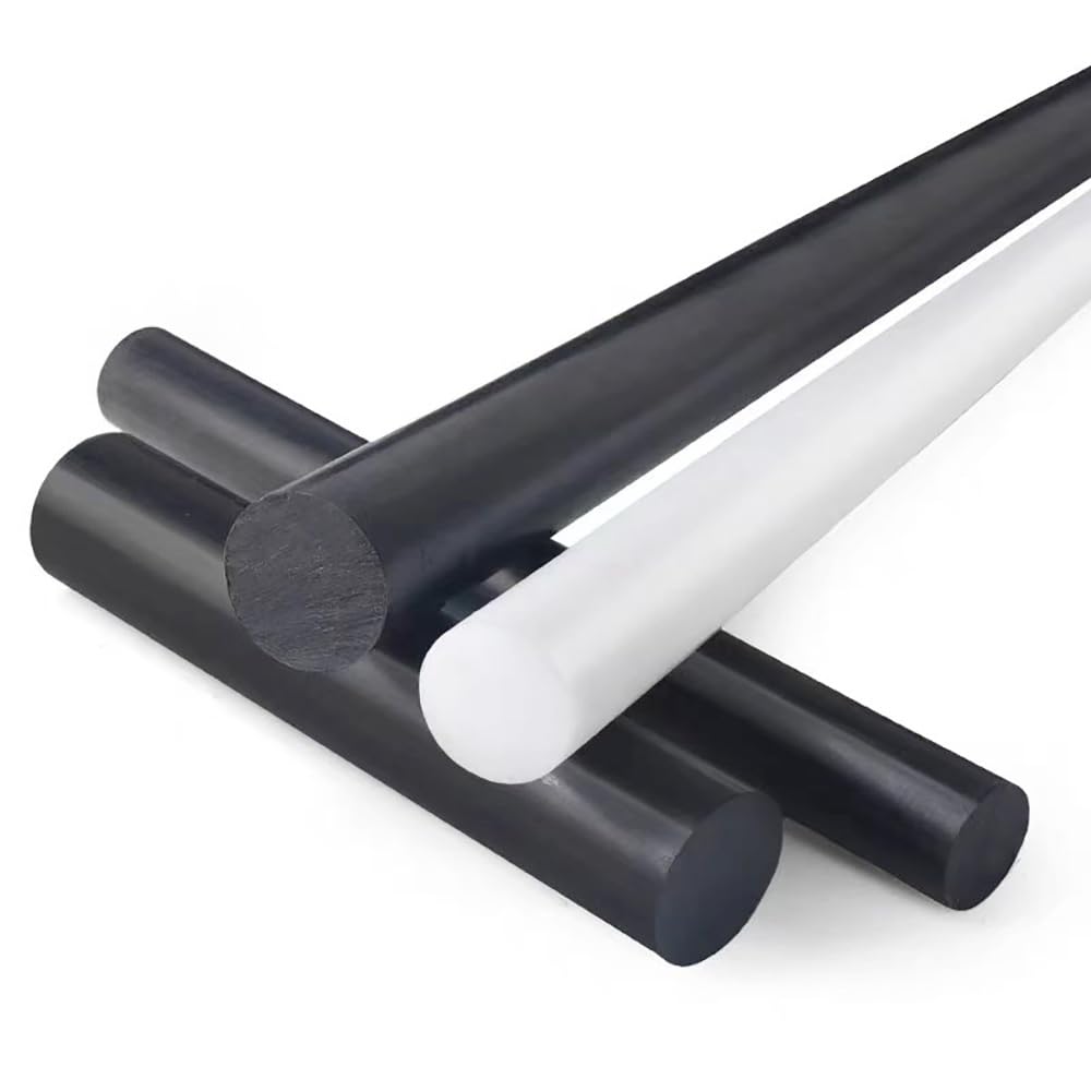 2 Stück POM-Nylonstab, Runder Hartplastikstab Mit 3–50 Mm Durchmesser, Hochsteife Technische Stange For Heimwerkerteile, Weiß/schwarz, Länge 500 Mm(White,7x500mm)