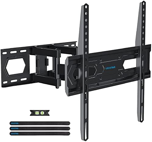 Full Motion TV Wall Mount Bracket for Most 32-70 inch TVs, Swivel Extension Tilting Leveling TV Mount, Max VESA 400x400mm, Holds up to 110 lbs & 16" Wood Studs with Hole Drilling Template by USX STAR