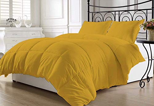 Kanak Bedding Ultra Soft Comforter 300 GSM 1000 Thread Count 100% Egyptian Cotton Solid Twin/Twin XL Gold