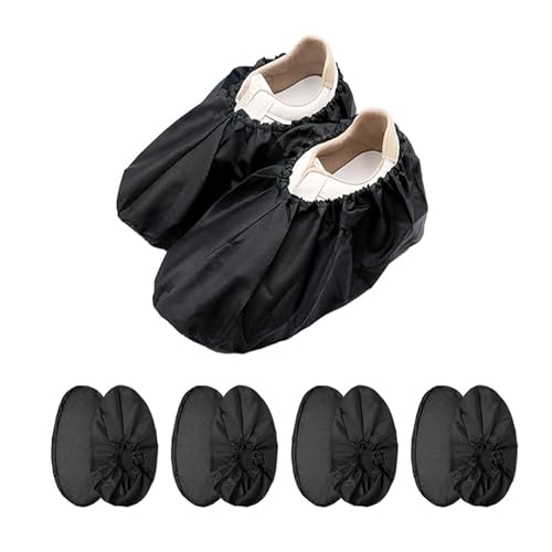 BIgGouannie Reusable Overshoes 4 Pairs Reusable Shoe Covers with Non-slip Sole Waterproof Oxford Cloth Shoe Covers On Rainy Days Shoe Protector Covers for Household Carpet Floor Protection
