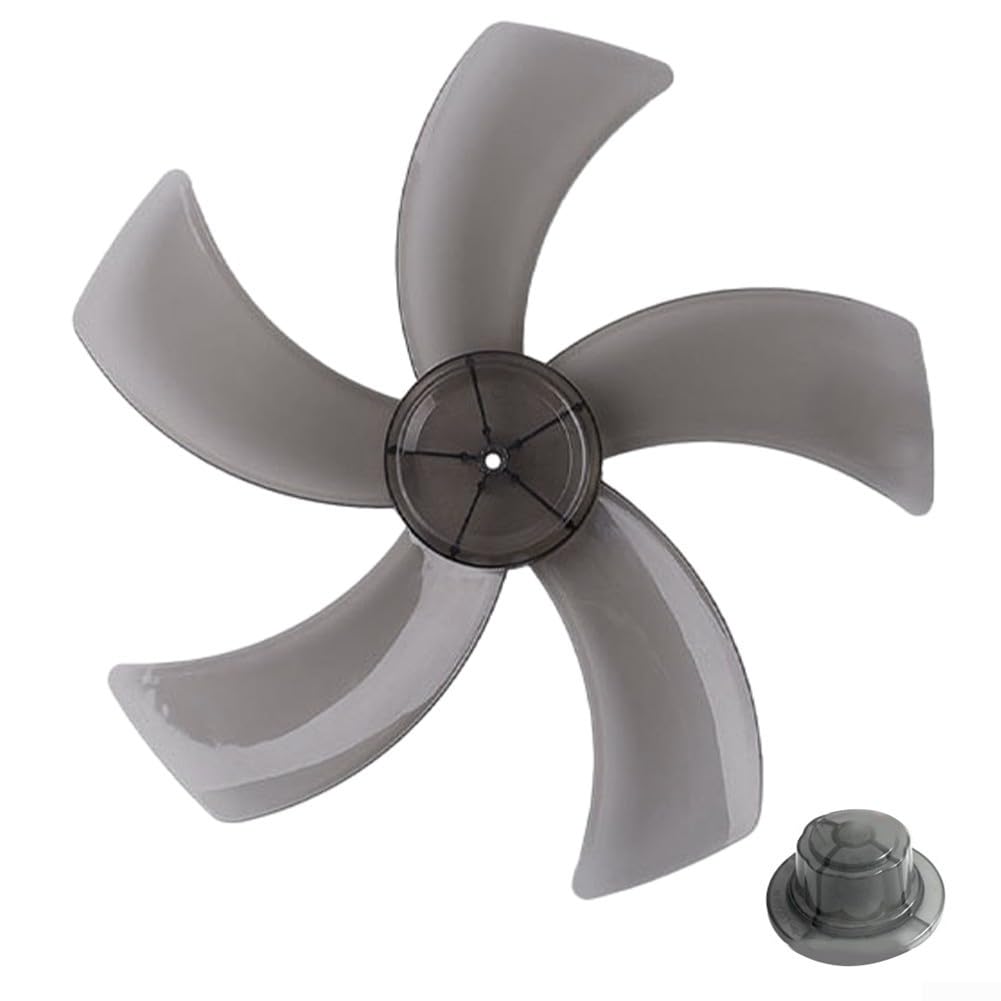 FOELANNE Plastic Fan Blade, Replacement 12-Inch 5-Leaf ABS Fan Blade With Nut Cover For Desk And Stand Multicolor