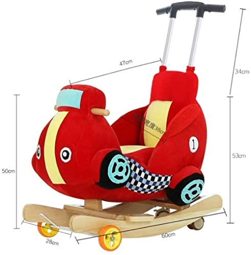 Rocking Horse Hölzerner Schaukeltier Mit Rad & Putter & Sicherheitsgurt, Wippstuhl Innen Im Freien – Bild 8