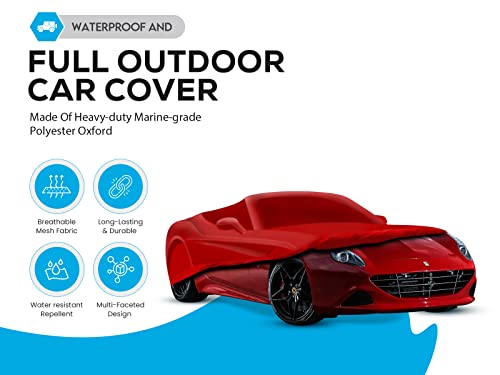 Image of Outdoor car Cover for Ferrari California 2008-2017 Premium red Waterproof UV dust Protection Waterproof