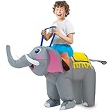 anroog Inflatable Costume Kids Elephant Costume Halloween Blow Up Ride on Elephant Costumes Animals Suit for Boys Girls Funny Cosplay Party