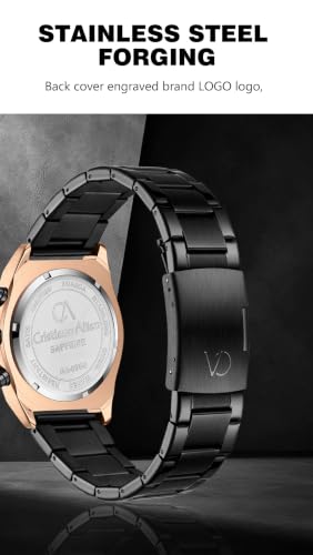 Image of Men's Analog Chronograph Watch for Men with Date Display, Luminous Hands, Water Resistant, Black Dial, Stainless Steel Strap, Casual & Formal Wrist Watch