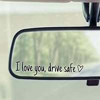 3 Stück Aufkleber I Love You Drive Safe, Auto Aufkleber Spiegel Außen Ich Liebe Dich, 11 X 2 cm Vinyl-Aufkleber Wasserdichter Für Autospiegel, Ausgefallene Autozubehörteile