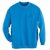 Collections Etc Men's Chest Pocket Comfortable Crewneck Sweatshirt Cobalt