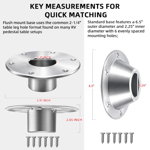 Image of TonGass RV Table Base Combo, Aluminum Pedestal Tables Leg Bases Set