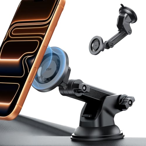 ESR Handyhalterung Auto für Magsafe Autohalterung,Magnet Vacuum Saugnapf Armaturenbrett und Windschutzscheibe für iPhone Air/17/16/15/14/13/12/Pixel 10/Samsung,alle Smartphones,Laden nicht unterstützt