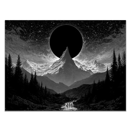Arte impresión decoración dormitorios con diseño moderno de bosque y montaña de 40x60cm