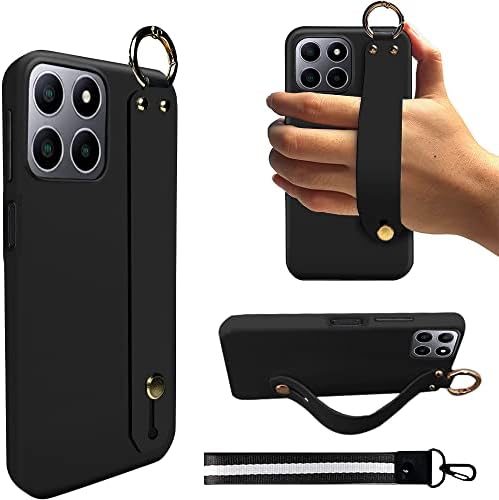 Sitikai Case for Boost Mobile Celero 5G Plus 2023 7.0" Phone Case,Wrist Strap Stand Bracelet Case with Tempered Glass Screen Protector Wristband Phone Case for Boost Mobile Celero 5G Plus - Black