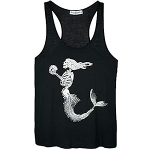 Shop-Delfina-Mermaid-Siren-Skeleton-Holding-Clam-with-Pearl-Racerback-Tank-Top Shop Delfina Mermaid Siren Skeleton Holding Clam with Pearl Racerback Tank Top (as1, Alpha, x_l, Regular, Regular, Black)