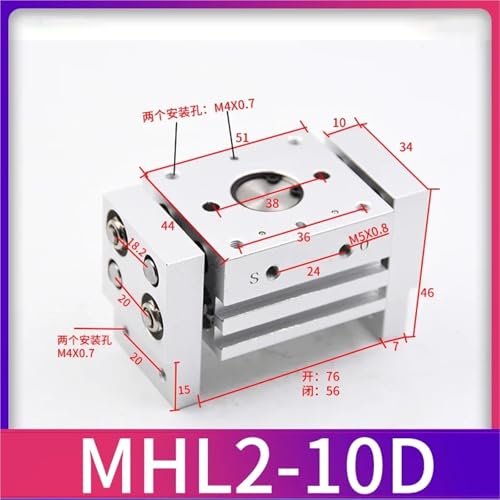 Cilindro neumático serie MHL2 para reparar pinzas de doble efecto 4