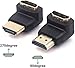 VCE HDMI 90 and 270 Degree Adapter 2-Pack, Right Angle HDMI Male to Female L Adapter Connector 3D&4K Supported