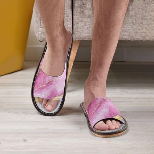 Marble Hot Pink White Spa Sandal Indoor Outdoor Summer Lightweight Rubber Sole Home Shoes for Pool,4
