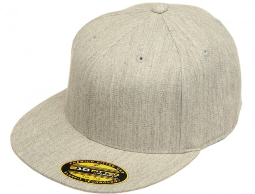 Flexfit Flatbill Premium Fitted 210 Hat Cap Large XLarge - Heather Grey
