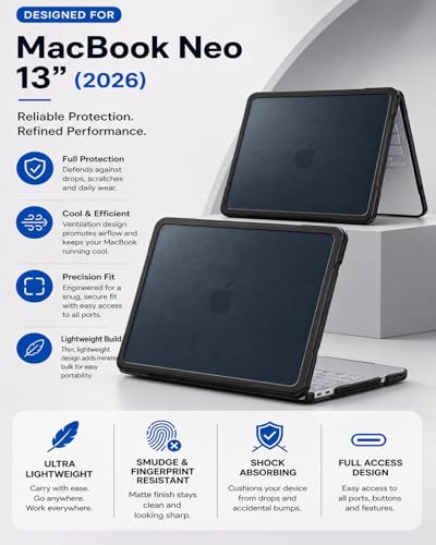 Funda MacBook Neo 13 2026 carcasa rígida PC con borde TPU Blush Clear 2
