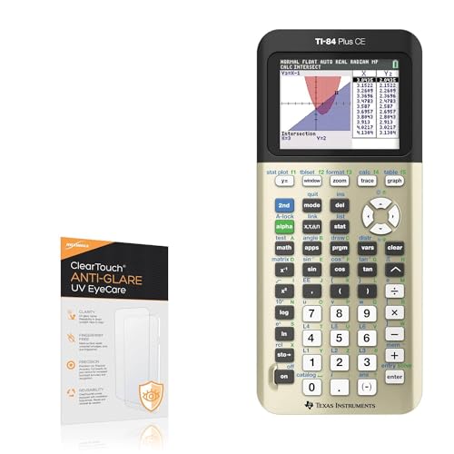 BoxWave Screen Protector Compatible With Texas Instruments s TI-84 Plus CE - ClearTouch Anti-Glare Anti-UV EyeCare (2-Pack), Filters out Harmful Blue Light Reduce Fatigue