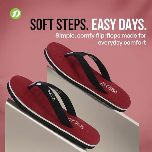 Image of DOCTOR EXTRA SOFT House Slipper for Women's Care Dr Orthopaedic Super Comfort Fitting Flat Cushion Chappal Flip-Flop for Ladies & Girl's