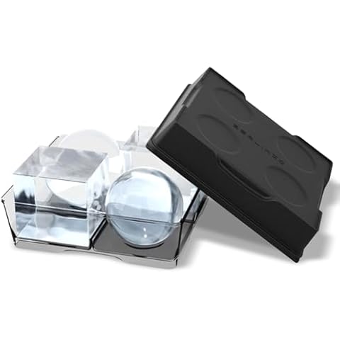 Berlinzo Ice Storage Container with Lid for Ice Balls & Cubes – BPA-Free Ice Cube Holder with Easy-Release Design & Stackable for Convenient Storage, Prevents Sticking, For Cocktails & Drinks (1 pack) Cover